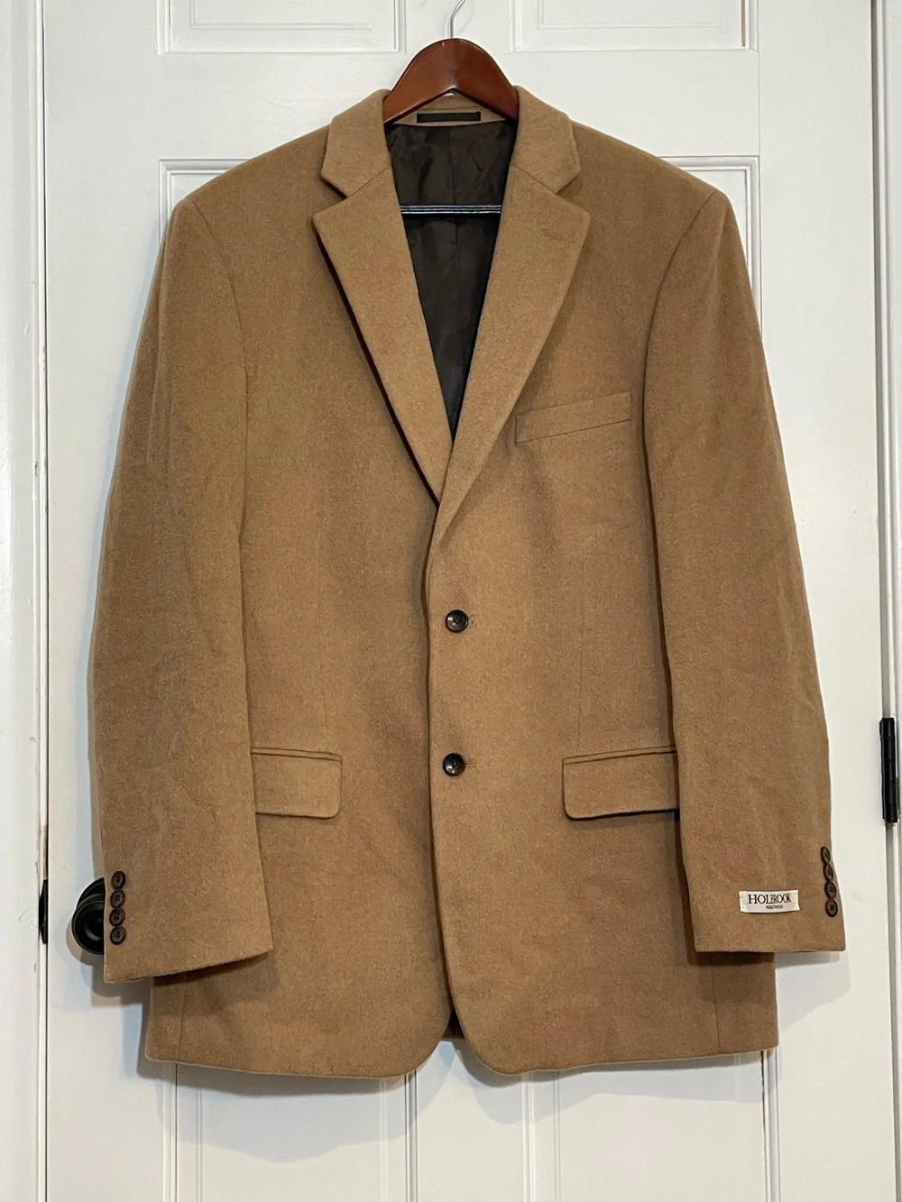 Holbrook World Traveler Camel Hair Blazer Mens 42L Tan 100% Camelhair NWT